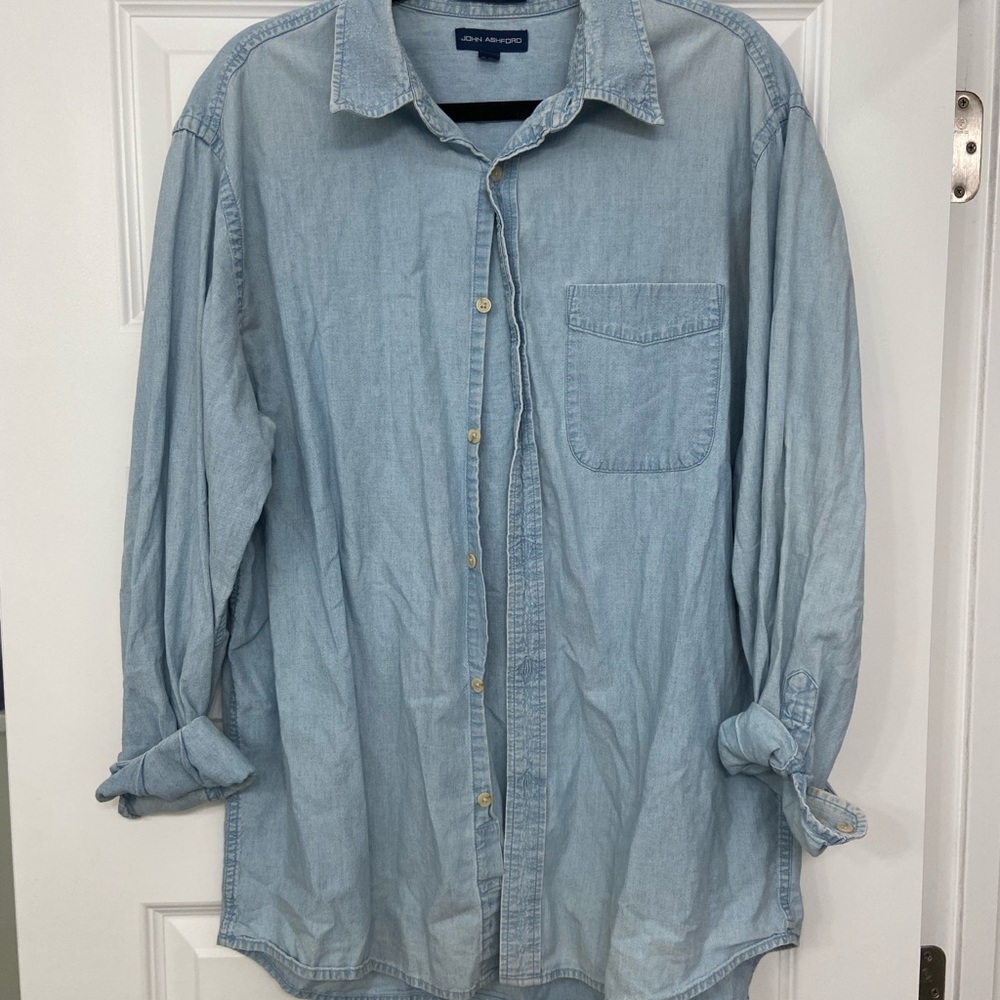 Light Blue Denim Shirt Oversized